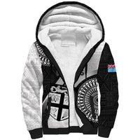Fiji Rugby Sherpa Hoodie World Cup 2023 Go Champions Fijian Tapa Black Version - Wonder Print Shop