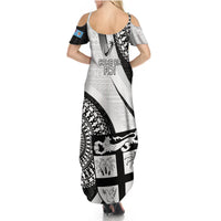 Fiji Rugby Summer Maxi Dress World Cup 2023 Go Champions Fijian Tapa Black Version - Wonder Print Shop