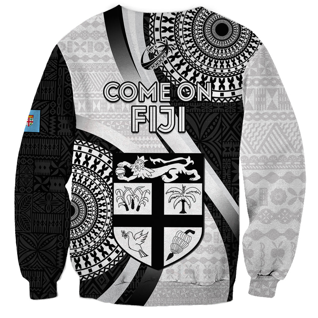 Fiji Rugby Sweatshirt World Cup 2023 Go Champions Fijian Tapa Black Version - Wonder Print Shop