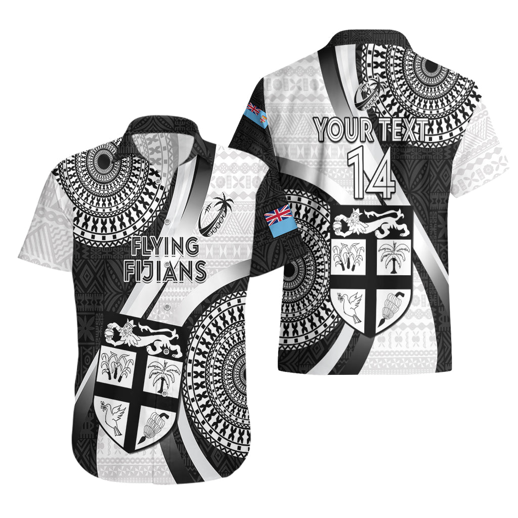 Custom Fiji Rugby Hawaiian Shirt World Cup 2023 Go Champions Fijian Tapa Black Version - Wonder Print Shop