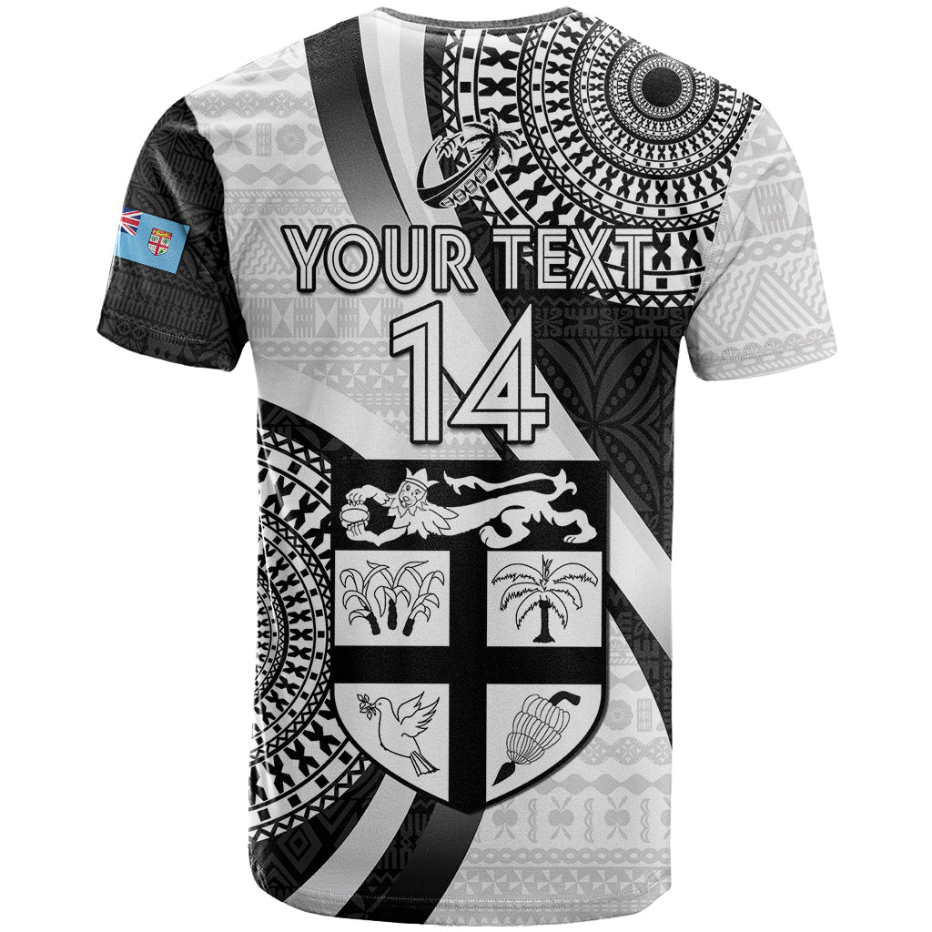 Custom Fiji Rugby T Shirt World Cup 2023 Go Champions Fijian Tapa Black Version - Wonder Print Shop