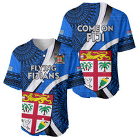 Fiji Rugby Baseball Jersey World Cup 2023 Go Champions Fijian Tapa Blue Version - Wonder Print Shop
