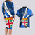 Fiji Rugby Couples Matching Long Sleeve Bodycon Dress and Hawaiian Shirt World Cup 2023 Go Champions Fijian Tapa Blue Version - Wonder Print Shop