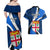 Fiji Rugby Couples Matching Off Shoulder Maxi Dress and Hawaiian Shirt World Cup 2023 Go Champions Fijian Tapa Blue Version - Wonder Print Shop