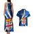 Fiji Rugby Couples Matching Tank Maxi Dress and Hawaiian Shirt World Cup 2023 Go Champions Fijian Tapa Blue Version - Wonder Print Shop