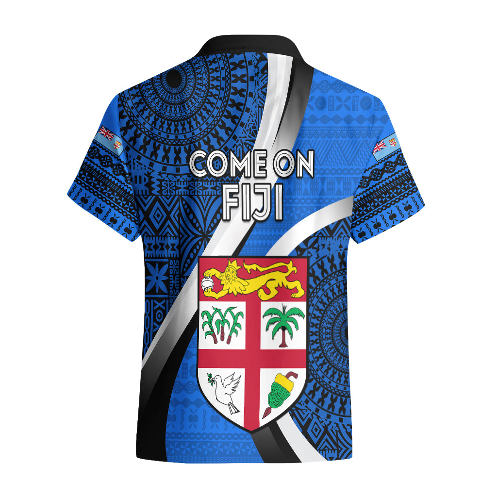 Fiji Rugby Hawaiian Shirt World Cup 2023 Go Champions Fijian Tapa Blue Version - Wonder Print Shop