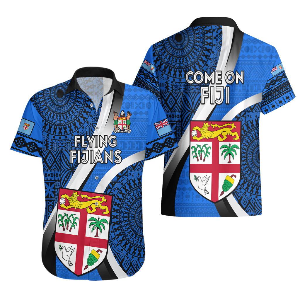 Fiji Rugby Hawaiian Shirt World Cup 2023 Go Champions Fijian Tapa Blue Version - Wonder Print Shop