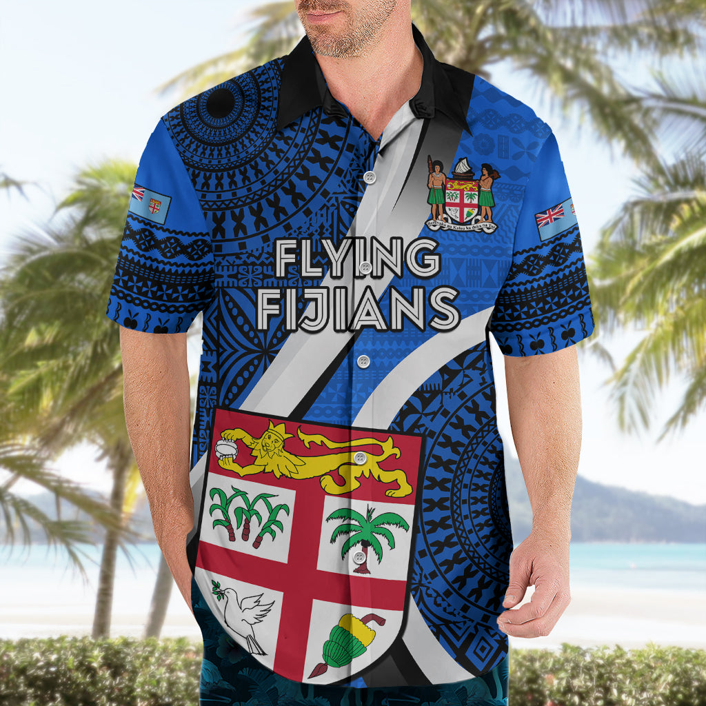 Fiji Rugby Hawaiian Shirt World Cup 2023 Go Champions Fijian Tapa Blue Version - Wonder Print Shop