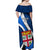 Fiji Rugby Off Shoulder Maxi Dress World Cup 2023 Go Champions Fijian Tapa Blue Version - Wonder Print Shop