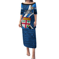 Fiji Rugby Puletasi World Cup 2023 Go Champions Fijian Tapa Blue Version - Wonder Print Shop