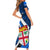 Fiji Rugby Short Sleeve Bodycon Dress World Cup 2023 Go Champions Fijian Tapa Blue Version - Wonder Print Shop