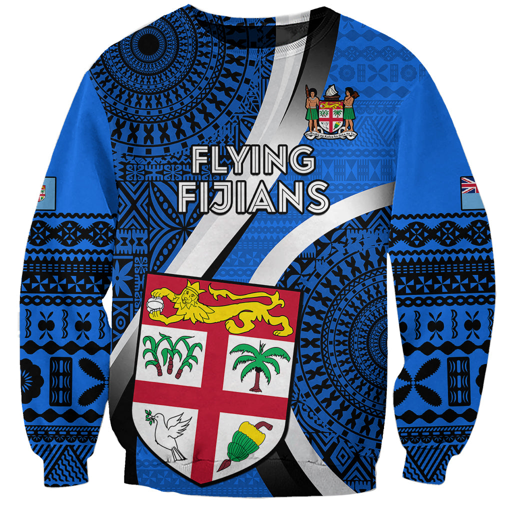 Fiji Rugby Sweatshirt World Cup 2023 Go Champions Fijian Tapa Blue Version - Wonder Print Shop
