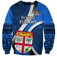 Fiji Rugby Sweatshirt World Cup 2023 Go Champions Fijian Tapa Blue Version - Wonder Print Shop