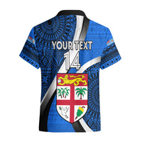 Custom Fiji Rugby Hawaiian Shirt World Cup 2023 Go Champions Fijian Tapa Blue Version - Wonder Print Shop