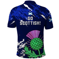 Scotland Rugby Polo Shirt World Cup 2023 Go Scottish Thistle Grunge Style - Wonder Print Shop