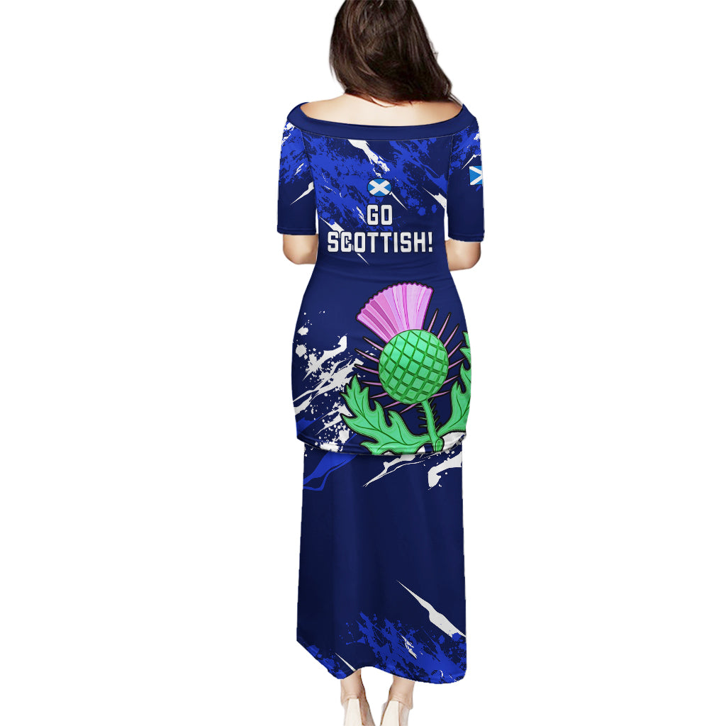 Scotland Rugby Puletasi World Cup 2023 Go Scottish Thistle Grunge Style - Wonder Print Shop