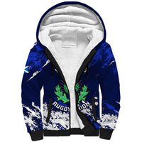 Scotland Rugby Sherpa Hoodie World Cup 2023 Go Scottish Thistle Grunge Style - Wonder Print Shop