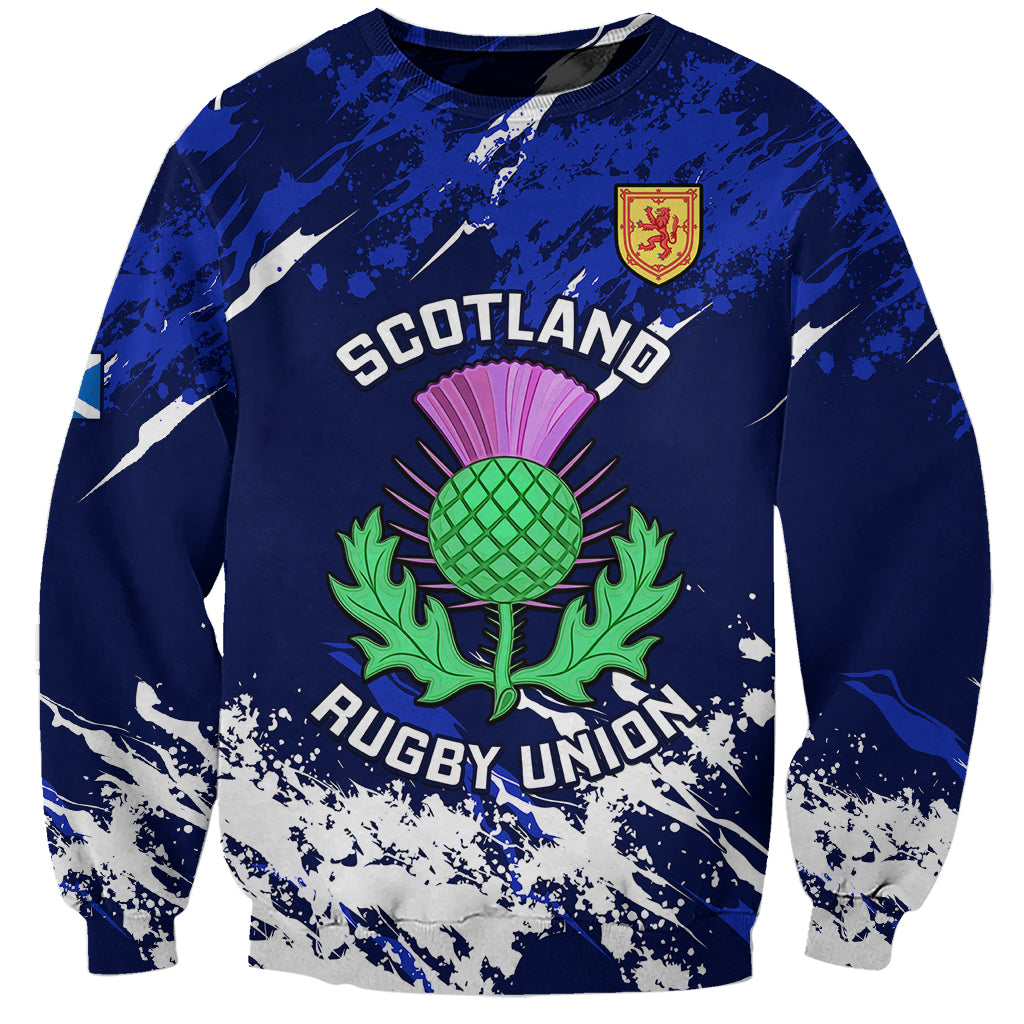 Scotland Rugby Sweatshirt World Cup 2023 Go Scottish Thistle Grunge Style - Wonder Print Shop