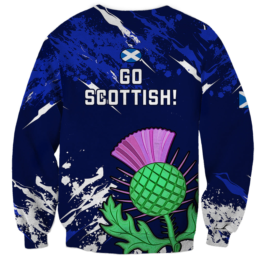 Scotland Rugby Sweatshirt World Cup 2023 Go Scottish Thistle Grunge Style - Wonder Print Shop