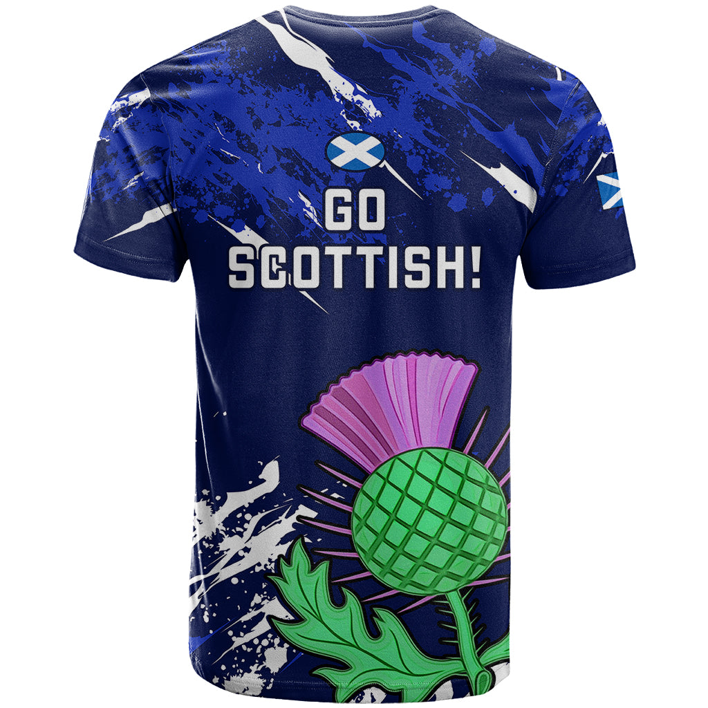 Scotland Rugby T Shirt World Cup 2023 Go Scottish Thistle Grunge Style - Wonder Print Shop