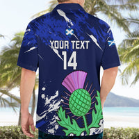 Custom Scotland Rugby Hawaiian Shirt World Cup 2023 Go Scottish Thistle Grunge Style - Wonder Print Shop