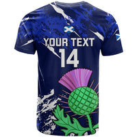 Custom Scotland Rugby T Shirt World Cup 2023 Go Scottish Thistle Grunge Style - Wonder Print Shop
