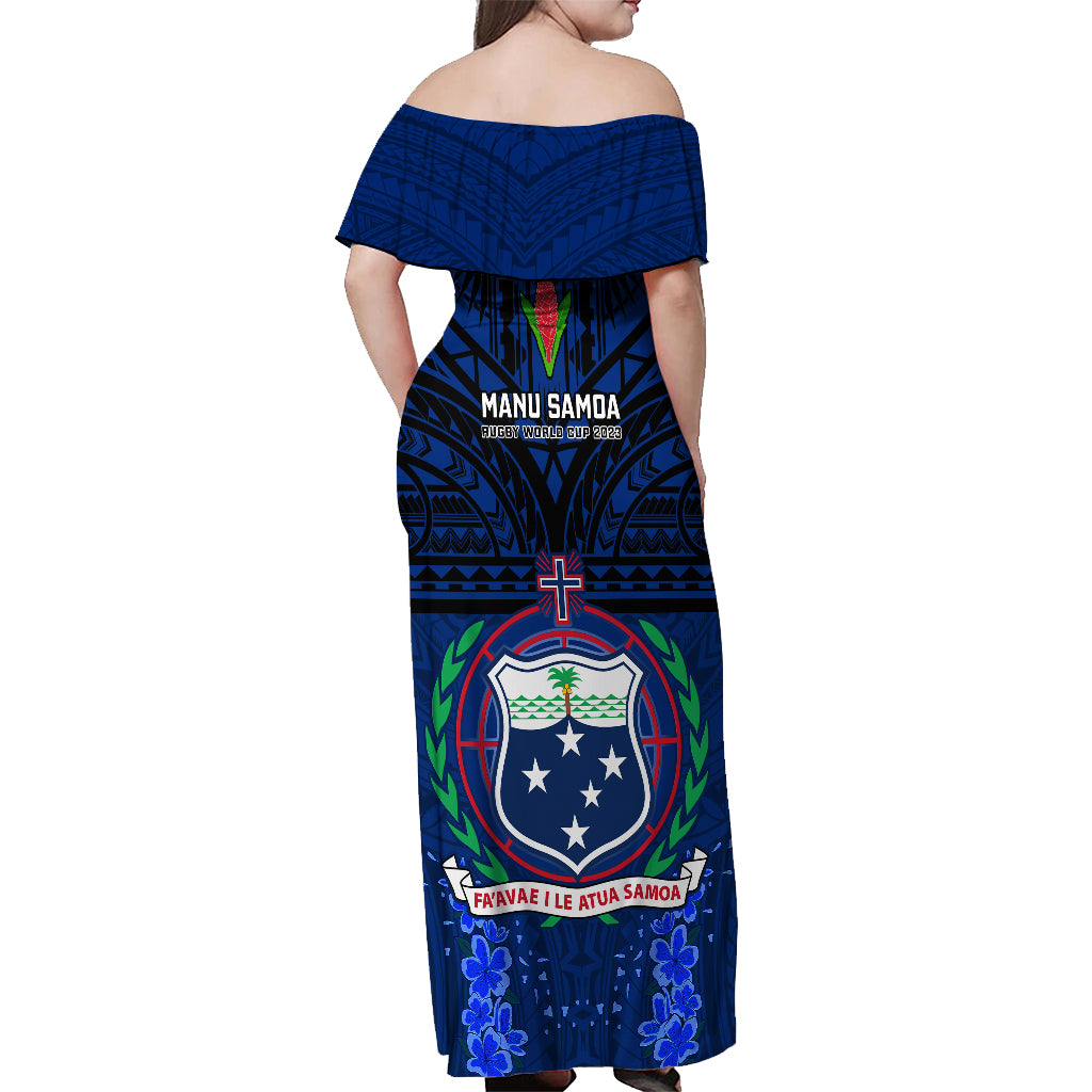 Samoa Rugby Off Shoulder Maxi Dress World Cup 2023 Go Champions Manu Samoa - Wonder Print Shop