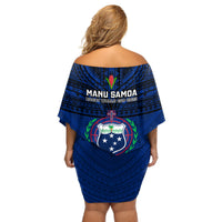 Samoa Rugby Off Shoulder Short Dress World Cup 2023 Go Champions Manu Samoa - Wonder Print Shop
