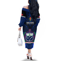 Samoa Rugby Off The Shoulder Long Sleeve Dress World Cup 2023 Go Champions Manu Samoa - Wonder Print Shop