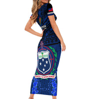 Samoa Rugby Short Sleeve Bodycon Dress World Cup 2023 Go Champions Manu Samoa - Wonder Print Shop