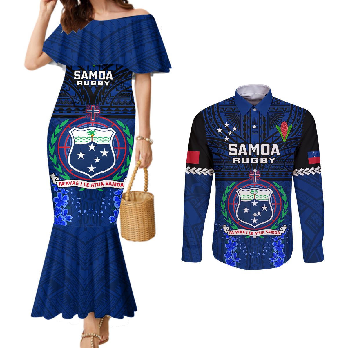 custom-samoa-rugby-couples-matching-mermaid-dress-and-long-sleeve-button-shirts-world-cup-2023-go-champions-manu-samoa