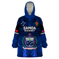 Custom Samoa Rugby Wearable Blanket Hoodie World Cup 2023 Go Champions Manu Samoa - Wonder Print Shop