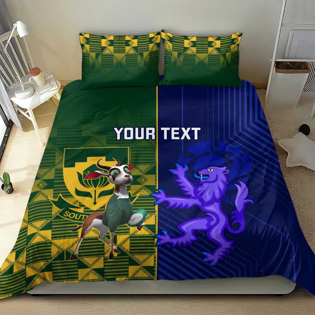 Custom South Africa And Scotland Rugby Bedding Set Springboks Thistle Together - Wonder Print Shop