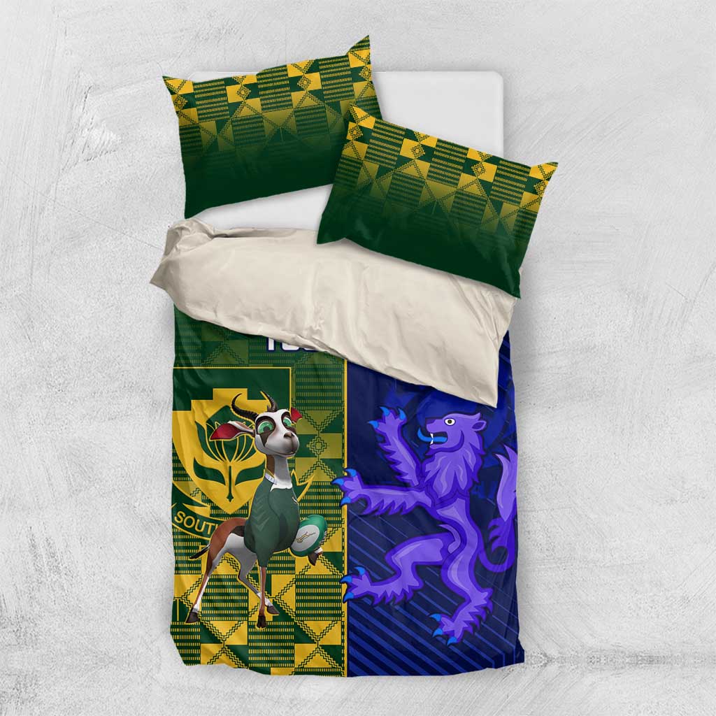 Custom South Africa And Scotland Rugby Bedding Set Springboks Thistle Together - Wonder Print Shop