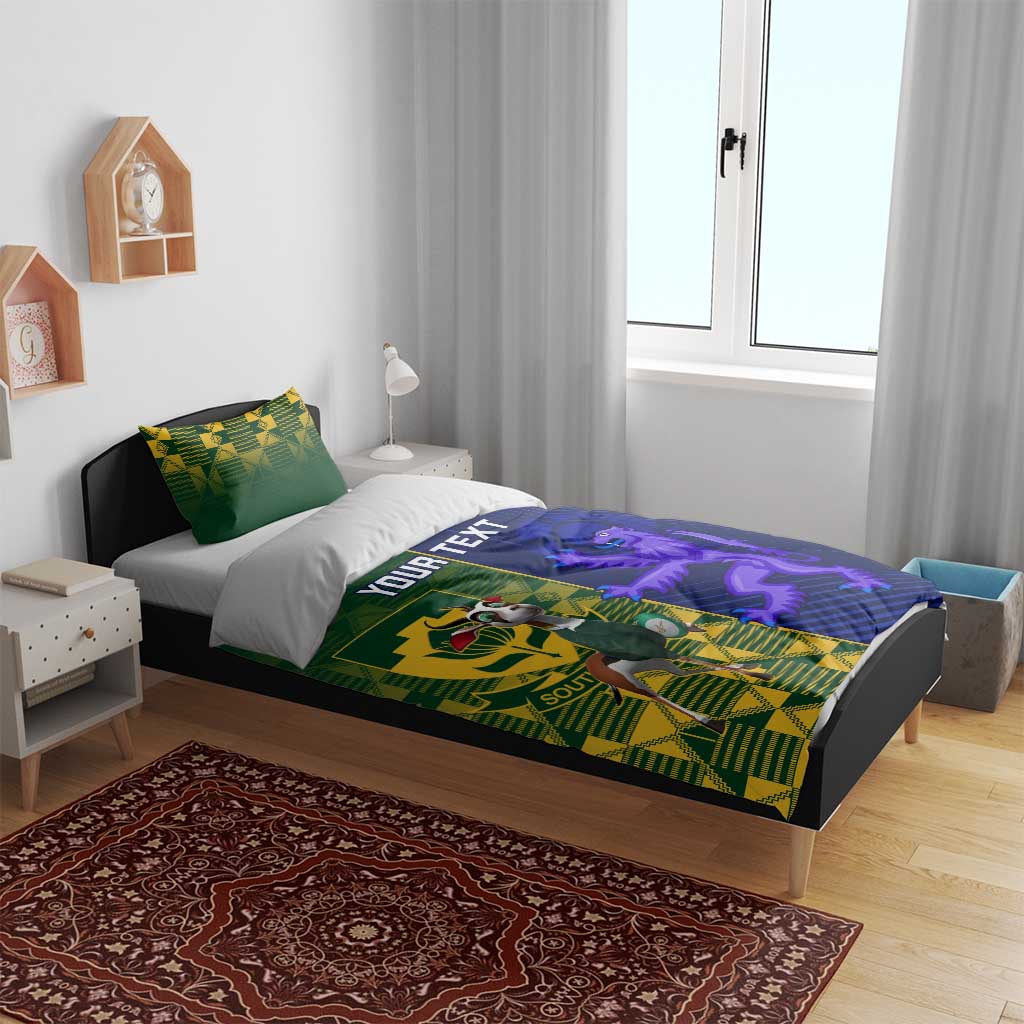 Custom South Africa And Scotland Rugby Bedding Set Springboks Thistle Together - Wonder Print Shop