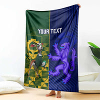Custom South Africa And Scotland Rugby Blanket Springboks Thistle Together
