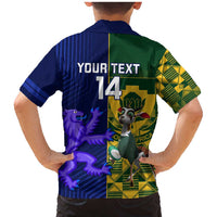 Custom South Africa And Scotland Rugby Family Matching Mermaid Dress and Hawaiian Shirt Springboks Thistle Together - Wonder Print Shop