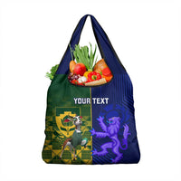 Custom South Africa And Scotland Rugby Grocery Bag Springboks Thistle Together