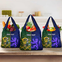Custom South Africa And Scotland Rugby Grocery Bag Springboks Thistle Together