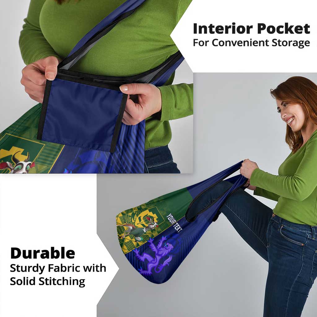Custom South Africa And Scotland Rugby Grocery Bag Springboks Thistle Together