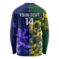 Custom South Africa And Scotland Rugby Long Sleeve Shirt Springboks Thistle Together - Wonder Print Shop