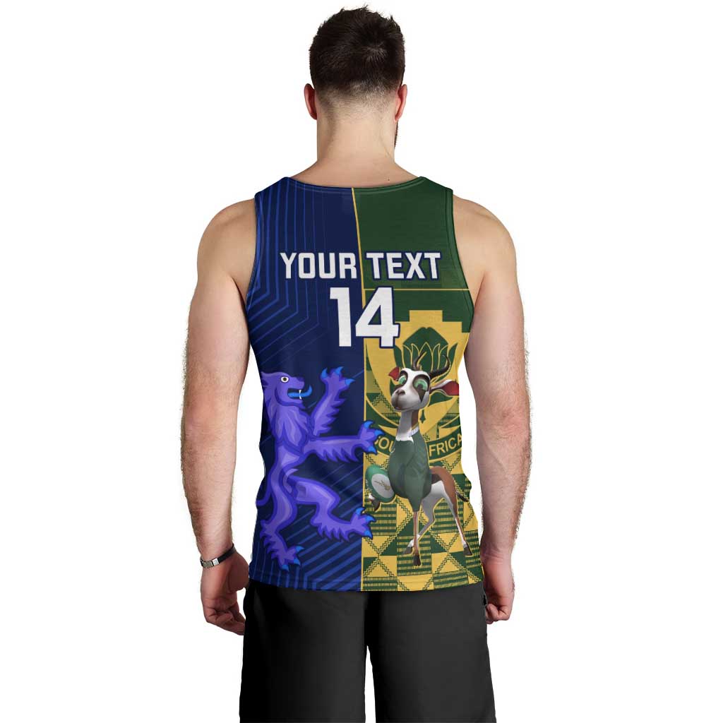 Custom South Africa And Scotland Rugby Men Tank Top Springboks Thistle Together - Wonder Print Shop