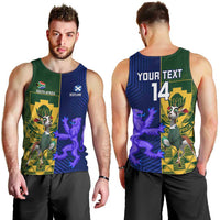 Custom South Africa And Scotland Rugby Men Tank Top Springboks Thistle Together - Wonder Print Shop