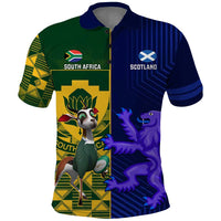 Custom South Africa And Scotland Rugby Polo Shirt Springboks Thistle Together - Wonder Print Shop