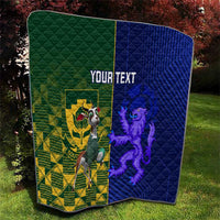 Custom South Africa And Scotland Rugby Quilt Springboks Thistle Together - Wonder Print Shop