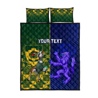 Custom South Africa And Scotland Rugby Quilt Bed Set Springboks Thistle Together - Wonder Print Shop