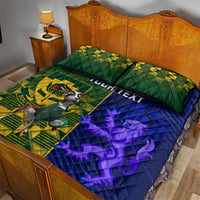 Custom South Africa And Scotland Rugby Quilt Bed Set Springboks Thistle Together - Wonder Print Shop