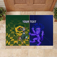 Custom South Africa And Scotland Rugby Rubber Doormat Springboks Thistle Together - Wonder Print Shop