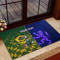 Custom South Africa And Scotland Rugby Rubber Doormat Springboks Thistle Together - Wonder Print Shop