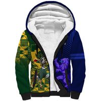 Custom South Africa And Scotland Rugby Sherpa Hoodie Springboks Thistle Together - Wonder Print Shop